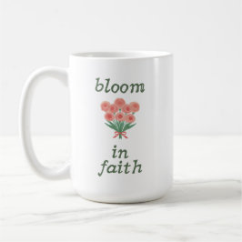 Taza De Café Regalo sencillo y acogedor de letras de fe floral