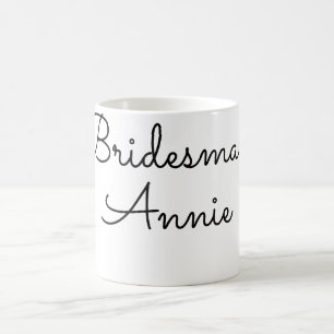 Taza De Café regalo simple mínimo para dama de honor con tu nom