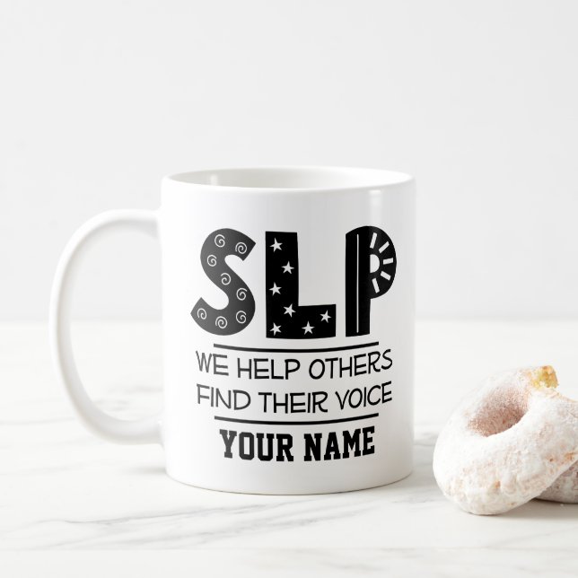 Taza De Café Regalo SLP para terapeuta del habla (Con donut)