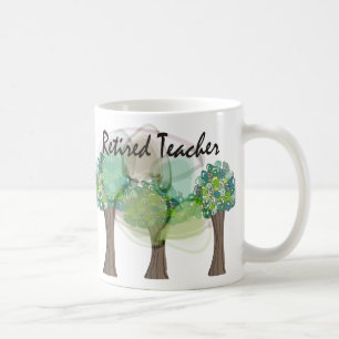 Taza De Café Regalos artsy jubilados del diseño de los árbole