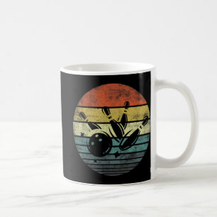 Taza De Café Regalos Bowler Regalos Retro Sunset Bowling Silhou