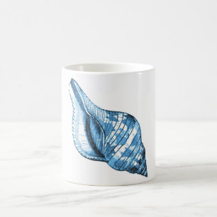 Taza De Café Regalos costeros náuticos del azul de la playa de