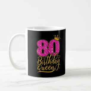 Taza De Café Regalos de 80 años 80 cumpleaños Reina cuervo de d