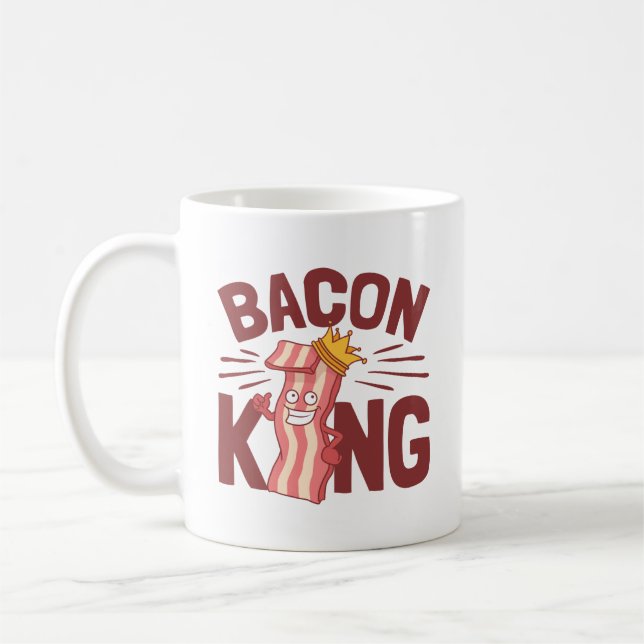 Taza De Café Regalos de amante de la carne de Bacon King para h (Izquierda)