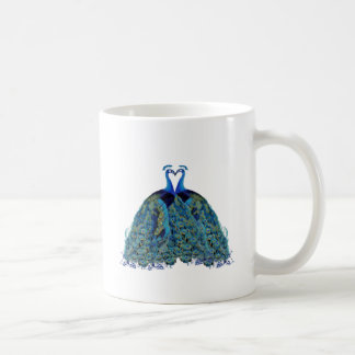 Taza De Café Regalos de Boda de Beso de Peacocks Vintage