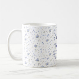 Taza De Café Regalos de Boda Florales Flores Azul Marineras