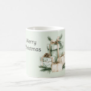 Taza De Café Regalos de crema verde menta piñas de Navidad