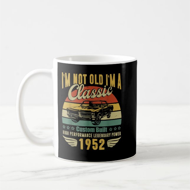 Taza De Café Regalos de cumpleaños 70 para hombres papa retro v (Izquierda)