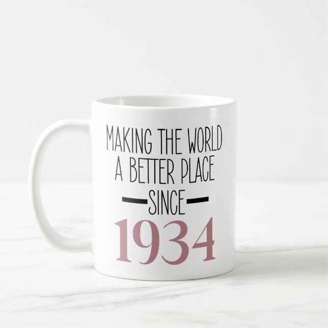 Taza De Café Regalos de cumpleaños 90 años, mujeres (Izquierda)
