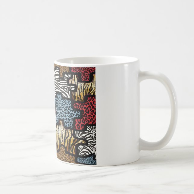 Taza De Café Regalos de estampado de rompecabezas de leopardo d (Derecha)