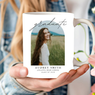 Taza De Café Regalos de graduación con arco boho de escritura m