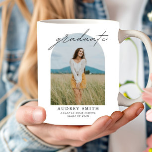 Taza De Café Regalos de graduación con foto de arco boho con es
