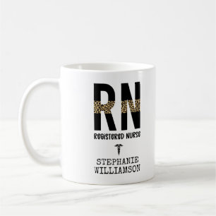 Taza De Café Regalos de graduación de enfermeras de RN registra