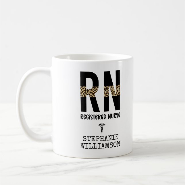 Taza De Café Regalos de graduación de enfermeras de RN registra (Izquierda)