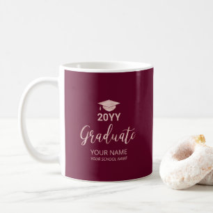 Taza De Café Regalos de graduación personalizados Rose Gold & B