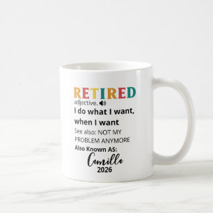 Taza De Café Regalos de jubilación para mujeres, C jubilada per