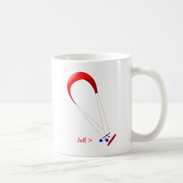 Taza De Café Regalos de Kiteboarding Kitesurfing (Derecha)
