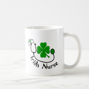 Taza De Café Regalos de la enfermera del irlandés, diseño verde