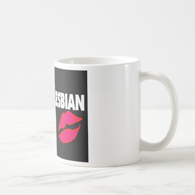 Taza De Café Regalos de la lesbiana del lápiz labial (lesbiana (Derecha)