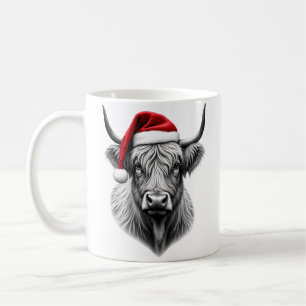 Taza De Café Regalos de Navidad de Santa Bebé Mono Highland Cow