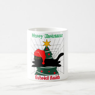 Taza De Café regalos de navidades de gatos, nombre personalizad