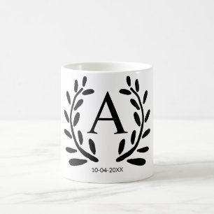 TAZA DE CAFÉ REGALOS DE PADRINO CON NOMBRE FECHA AÑO MONOGRAMA