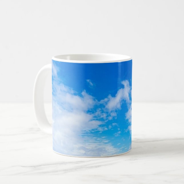 Taza De Café Regalos de patrón de nubes azules (Anverso izquierdo)