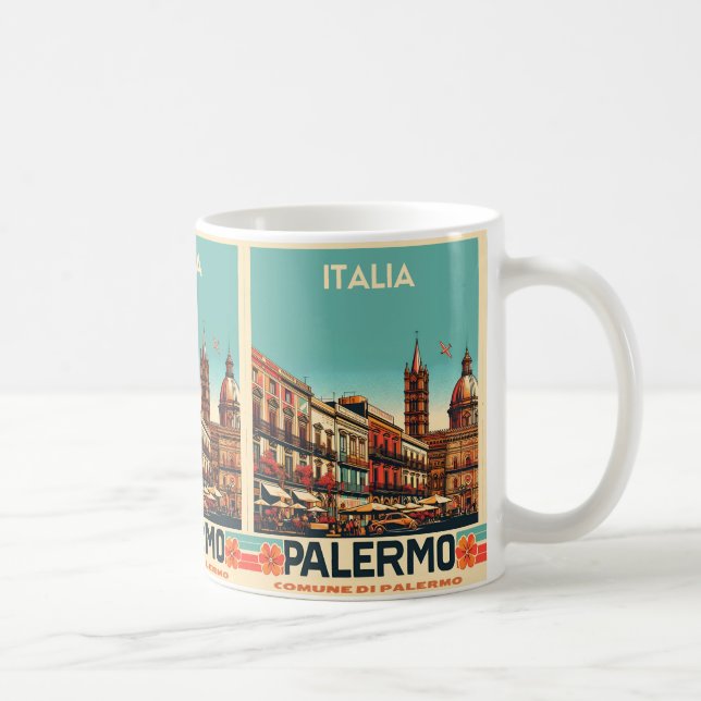 Taza De Café Regalos de recuerdo de Palermo sicily italiano (Derecha)