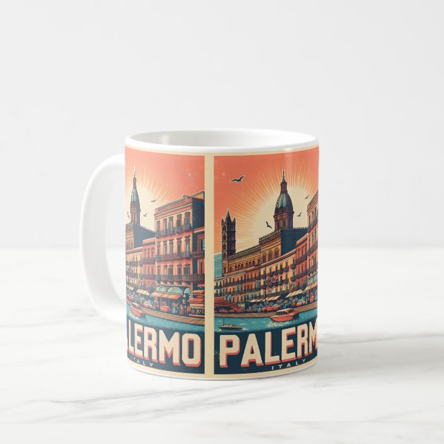Taza De Café Regalos de recuerdo de Palermo sicily italiano (Anverso izquierdo)