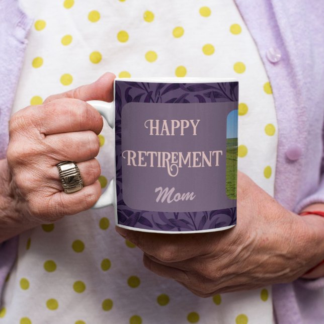 Taza De Café Regalos de retiro felices y personalizados para ma (Personalized Happy Retirement Gifts for Mom Violet Coffee Mug)