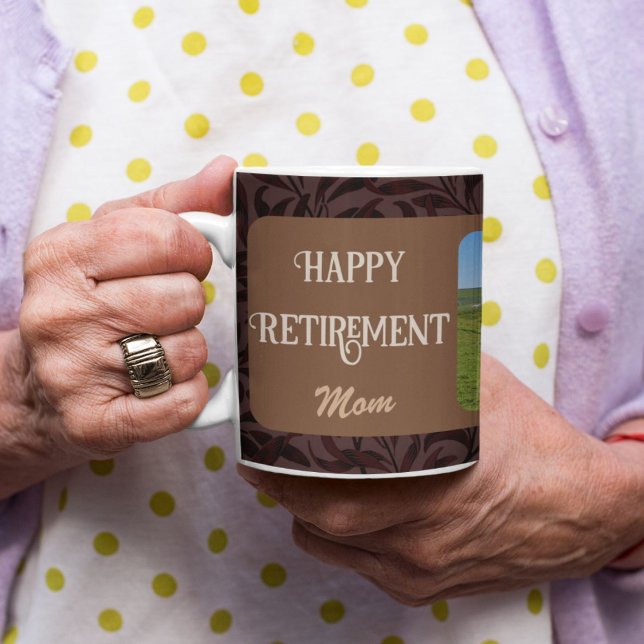 Taza De Café Regalos de retiro felices y personalizados para ma (Personalized Happy Retirement Gifts for Mom Brown Coffee Mug)