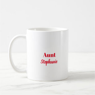 Taza De Café Regalos de tía Nombre personalizado Color blanco r