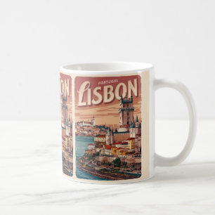 Taza De Café Regalos de viaje de Lisboa Portugal castillo de ag