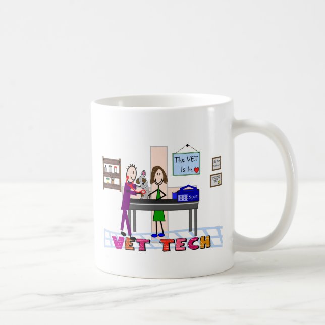 Taza De Café Regalos del arte de la tecnología del veterinario (Derecha)