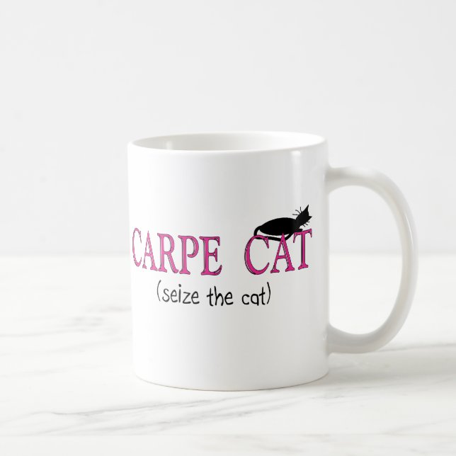 Taza De Café Regalos del gato de Carpe (agarre el gato) (Derecha)