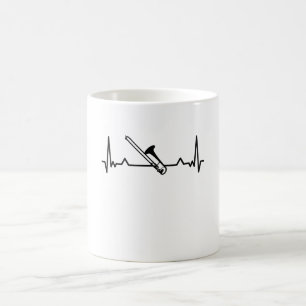 Taza De Café Regalos divertidos de Trombone Music Heartbeat