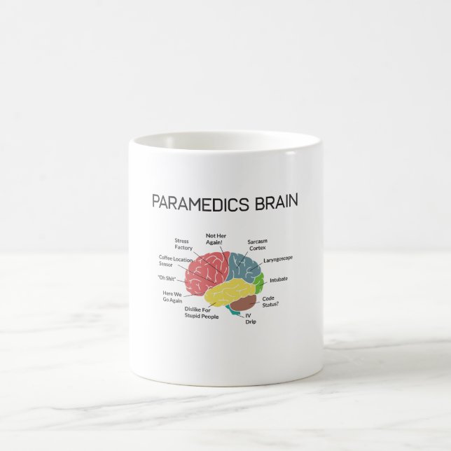 Taza De Café Regalos divertidos del paramédico del cerebro el (Centro)