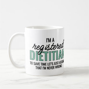Taza De Café Regalos divertidos para dietistas registrados RD