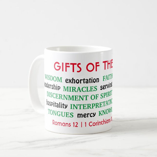 Taza De Café REGALOS espirituales de cristiano ESPÍRITU (Anverso izquierdo)
