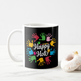 Taza De Café Regalos felices del Festival Holi Hindú de Manos