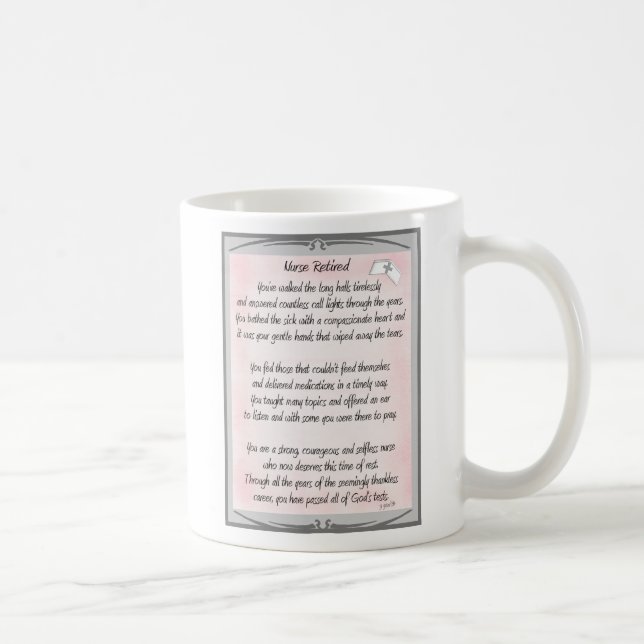 Taza De Café Regalos jubilados del poema de la enfermera por el (Derecha)