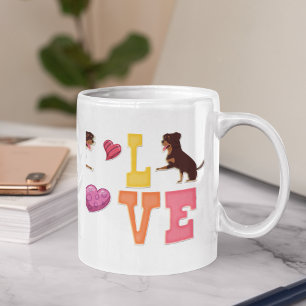 Taza De Café Regalos lindos de Rottweilers para el Día de San V