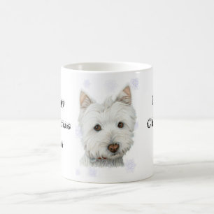 Taza De Café Regalos lindos del perro de Westie del navidad
