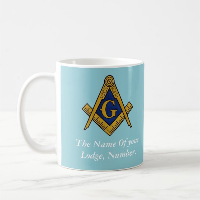Taza De Café Regalos masónicos de masón compás azul (Izquierda)