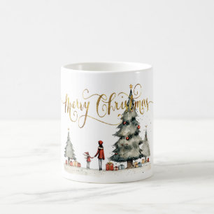 Taza De Café Regalos navideños debajo del árbol