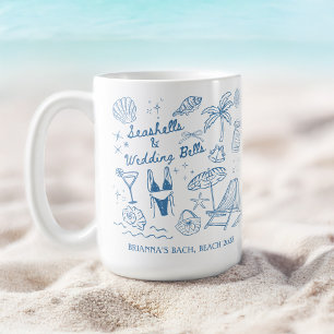 Taza De Café Regalos para damas de honor con caracolas y campan