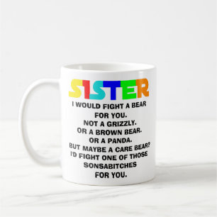 Taza De Café Regalos para hermanas, regalo divertido para herma