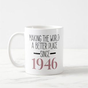 Taza De Café Regalos para mujeres de 80 años Cumpleaños 1946 Ma