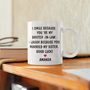 Taza De Café Regalos para nuevo cuñado   Regalo de cuñado