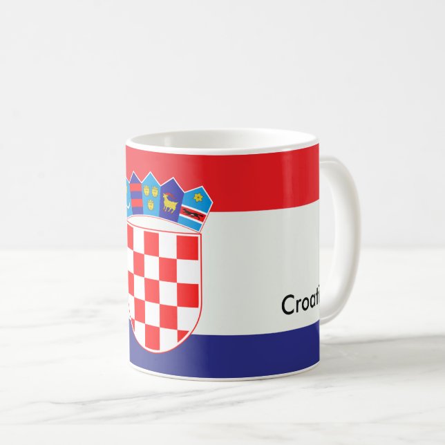 Taza De Café Regalos patrióticos croatas de la bandera nacional (Anverso derecho)